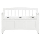Brown / Snow White Mission-Style Storage Bench, Seats 1–2