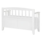 Brown / Snow White Mission-Style Storage Bench, Seats 1–2