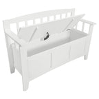 Brown / Snow White Mission-Style Storage Bench, Seats 1–2