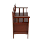 Brown / Snow White Mission-Style Storage Bench, Seats 1–2
