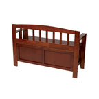 Brown / Snow White Mission-Style Storage Bench, Seats 1–2