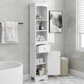 Tall Freestanding Bathroom Storage Cabinet with Drawer & Shelves, White/Green/Grey/Black