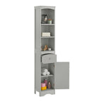 Tall Freestanding Bathroom Storage Cabinet with Drawer & Shelves, White/Green/Grey/Black