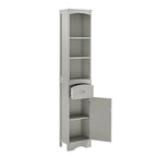 Tall Freestanding Bathroom Storage Cabinet with Drawer & Shelves, White/Green/Grey/Black