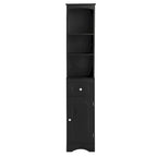 Tall Freestanding Bathroom Storage Cabinet with Drawer & Shelves, White/Green/Grey/Black