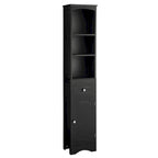 Tall Freestanding Bathroom Storage Cabinet with Drawer & Shelves, White/Green/Grey/Black