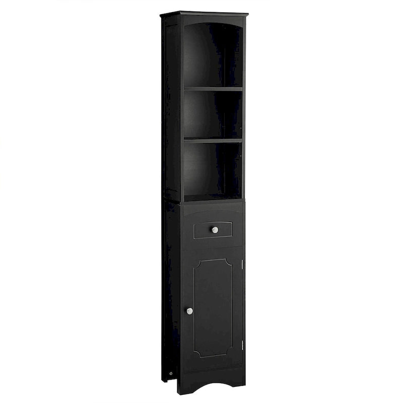 Tall Freestanding Bathroom Storage Cabinet with Drawer & Shelves, White/Green/Grey/Black