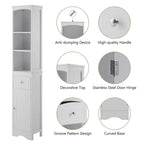 Tall Freestanding Bathroom Storage Cabinet with Drawer & Shelves, White/Green/Grey/Black