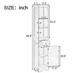 Tall Freestanding Bathroom Storage Cabinet with Drawer & Shelves, White/Green/Grey/Black