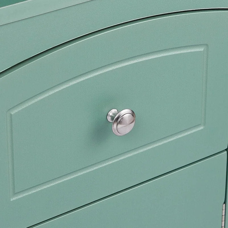 Tall Freestanding Bathroom Storage Cabinet with Drawer & Shelves, White/Green/Grey/Black