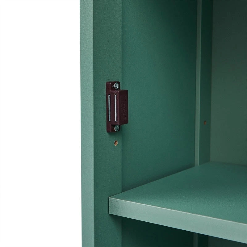 Tall Freestanding Bathroom Storage Cabinet with Drawer & Shelves, White/Green/Grey/Black