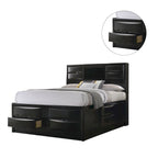 Black Storage Bed with 10 Drawers, Queen/King/California King