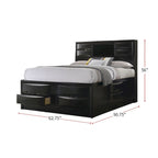 Black Storage Bed with 10 Drawers, Queen/King/California King
