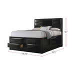 Black Storage Bed with 10 Drawers, Queen/King/California King