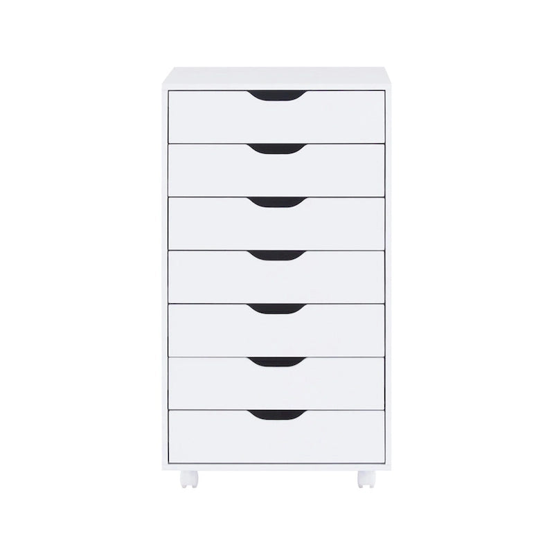 7-Drawer Mobile Storage Cabinet with Wheels – Black / Grey / White