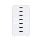 7-Drawer Mobile Storage Cabinet with Wheels – Black / Grey / White