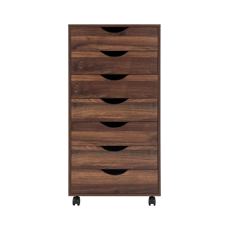 7-Drawer Mobile Storage Cabinet with Wheels – Black / Grey / White