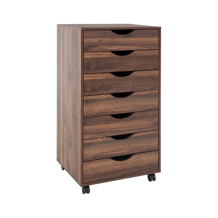 7-Drawer Mobile Storage Cabinet with Wheels – Black / Grey / White