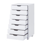 7-Drawer Mobile Storage Cabinet with Wheels – Black / Grey / White