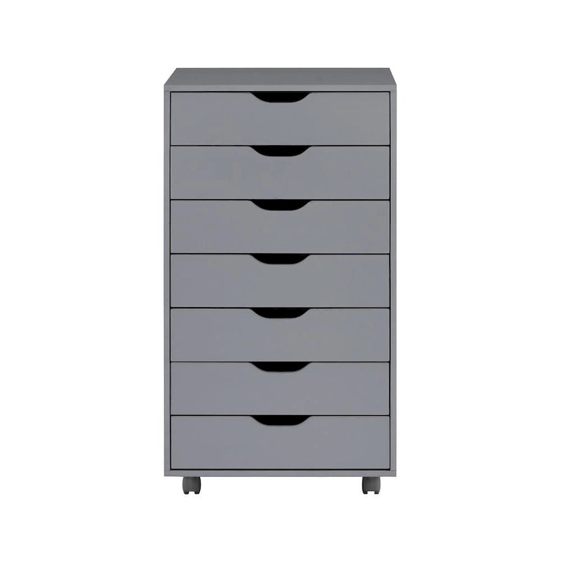 7-Drawer Mobile Storage Cabinet with Wheels – Black / Grey / White
