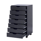 7-Drawer Mobile Storage Cabinet with Wheels – Black / Grey / White