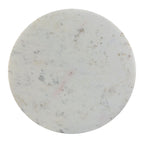 White Marble Top Round Coffee Table with Black Metal X-Base Frame