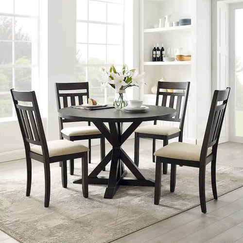 Crosley Hayden 5Pc Round Dining Set Slate Table, 4 Chairs