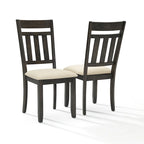 Beige/Grey Round Dining Set, Slate Pedestal Table + 4 Chairs, Seats 4