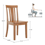 Oak Finish Round Pedestal Dining Table Set, 5-Piece, Seats 4 – Window / Slat / Mission / Ladder Back