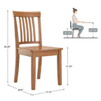 Oak Finish Round Pedestal Dining Table Set, 5-Piece, Seats 4 – Window / Slat / Mission / Ladder Back