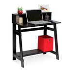 Black / Espresso / Dark Walnut A-Frame Computer Desk, Single