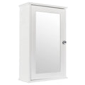 White Single-Door Wall-Mounted Mirror Cabinet, 1-Person
