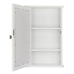 White Single-Door Wall-Mounted Mirror Cabinet, 1-Person