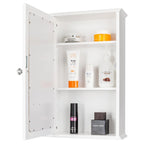 White Single-Door Wall-Mounted Mirror Cabinet, 1-Person