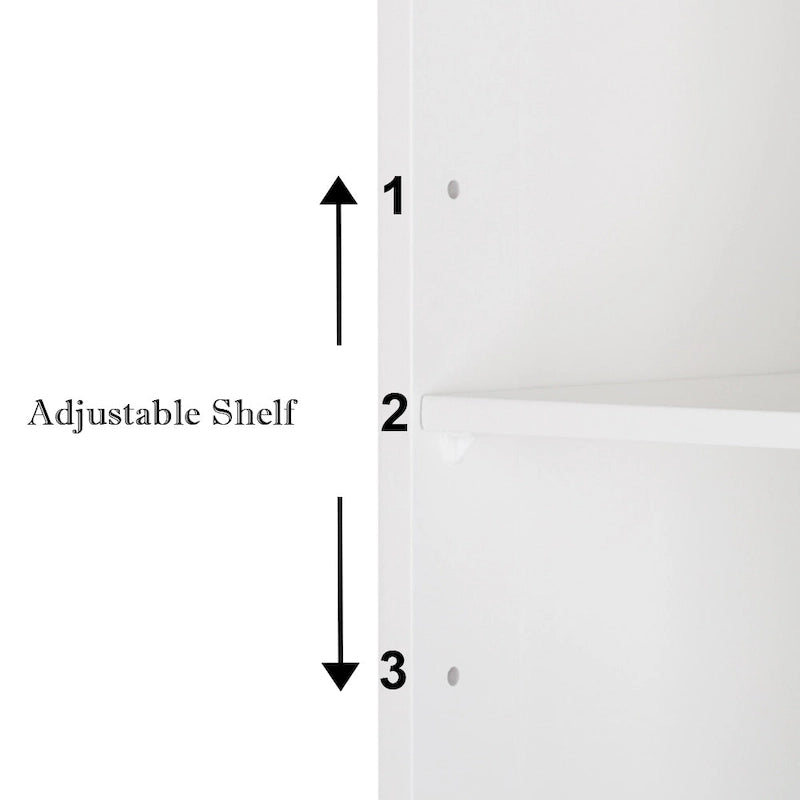 White Single-Door Wall-Mounted Mirror Cabinet, 1-Person