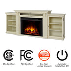 Off White Electric Fireplace TV Stand, Single-Zone, Fits up to 80" TV