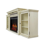 Off White Electric Fireplace TV Stand, Single-Zone, Fits up to 80" TV