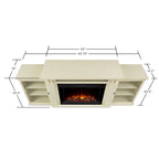 Off White Electric Fireplace TV Stand, Single-Zone, Fits up to 80" TV