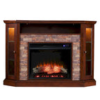 Faux Stone Electric Fireplace TV Stand, Corner/Mantel Style, Fits TVs up to 50"