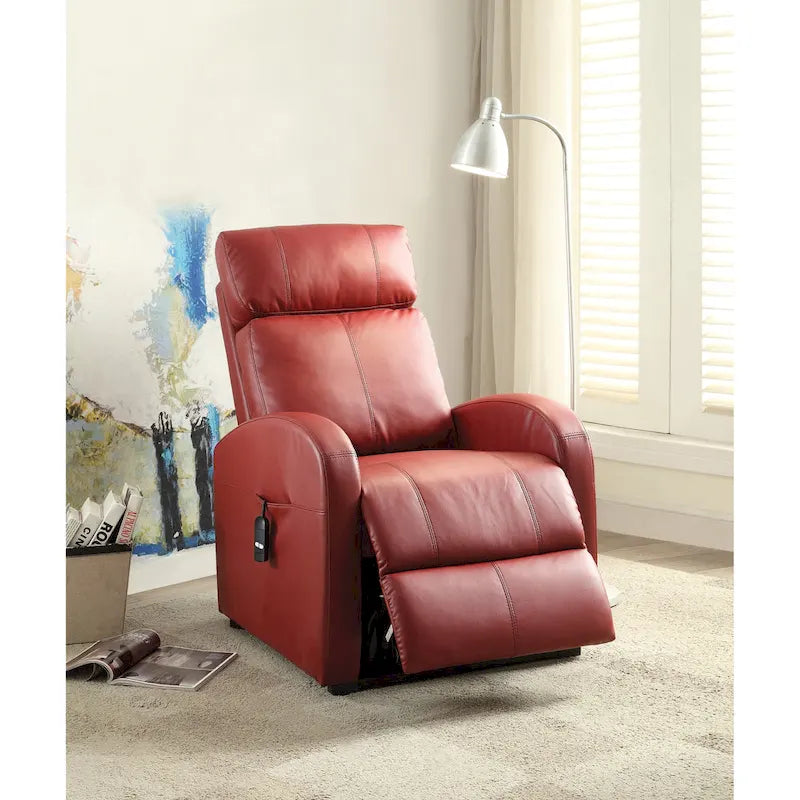 Power Lift Recliner Chair, Single Seat, Brown / Red