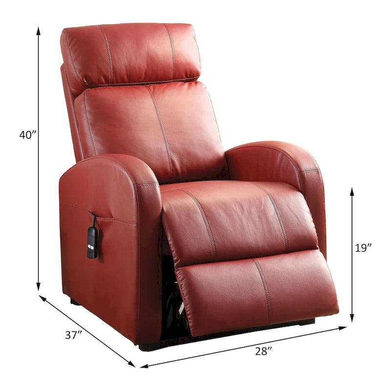 Power Lift Recliner Chair, Single Seat, Brown / Red