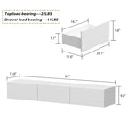 White / Black Wall-Mounted Floating TV Stand with LED Lights – 1-Person Install, Fits up to 75"