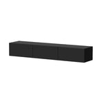 White / Black Wall-Mounted Floating TV Stand with LED Lights – 1-Person Install, Fits up to 75"