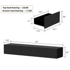White / Black Wall-Mounted Floating TV Stand with LED Lights – 1-Person Install, Fits up to 75"