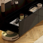 White / Black Wall-Mounted Floating TV Stand with LED Lights – 1-Person Install, Fits up to 75"
