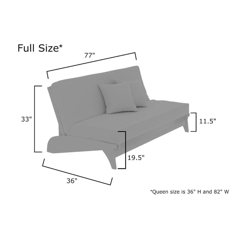 Oak / Cherry / Espresso / Grey Queen Futon Frame, 2-Person Sleeper Sofa
