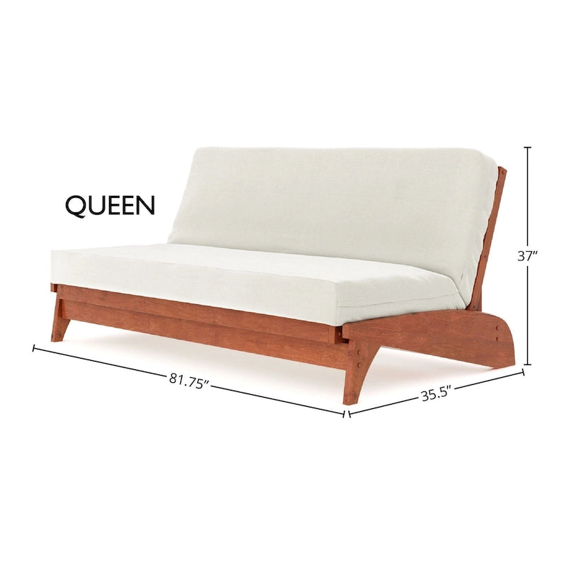Oak / Cherry / Espresso / Grey Queen Futon Frame, 2-Person Sleeper Sofa