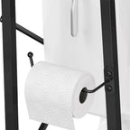 White/Oak Over-Toilet Storage Rack with Sliding Door, 1-Unit Bathroom Cabinet