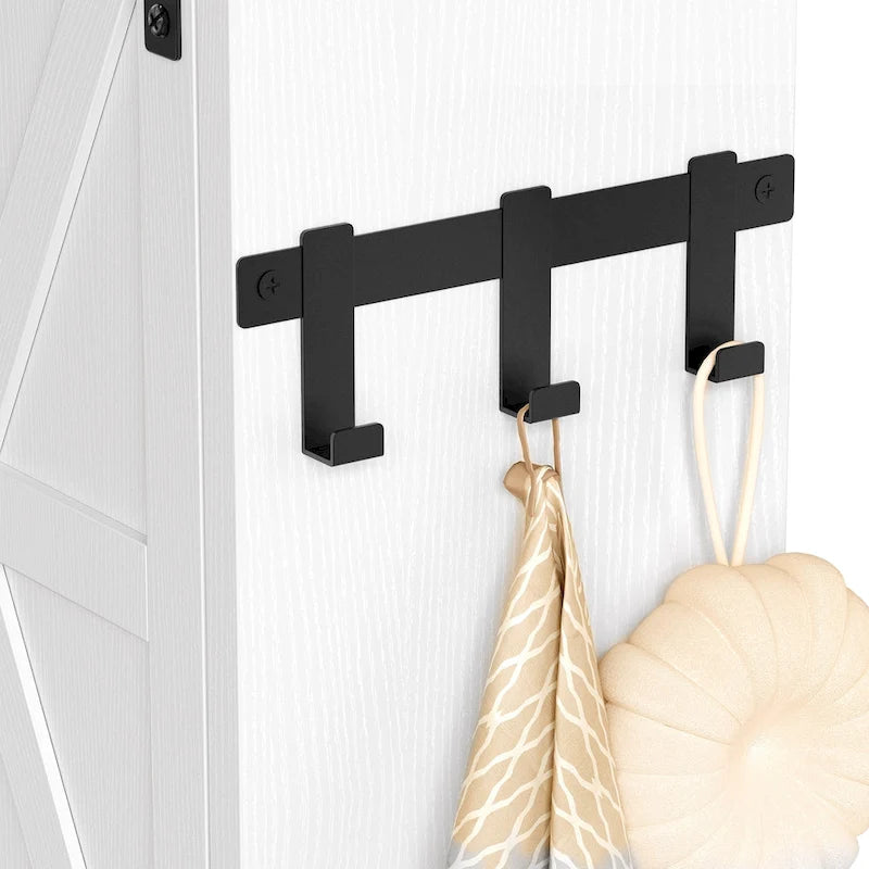 White/Oak Over-Toilet Storage Rack with Sliding Door, 1-Unit Bathroom Cabinet