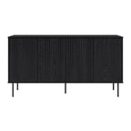 Black / Light Brown Fluted Sideboard Buffet, 2-Door, 62"